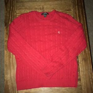 Ralph Lauren Red Cable-knit Sweater